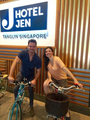  Personal travel managers Luke Vaughan and Sylvia Holland discover on Singapore Airlines Mega famil, cycling is a great way to see the best of Singapore 