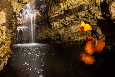 Waterfall in Smoo Cave, Durness, Scotland