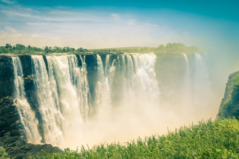 Vintage postcard of Victoria Waterfalls - Zimbabwe