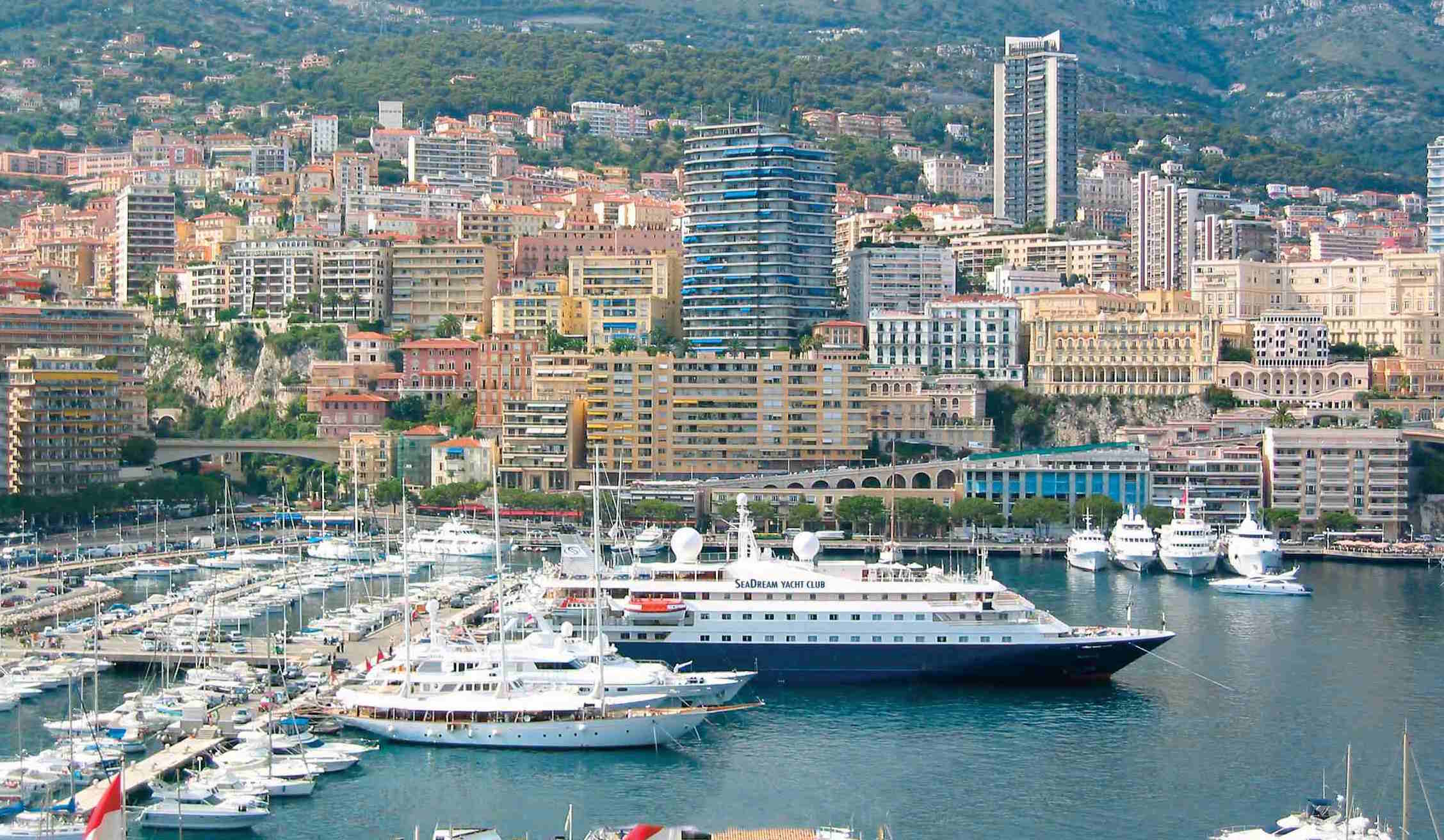 SeaDream tucked into Monte Carlo marina SML