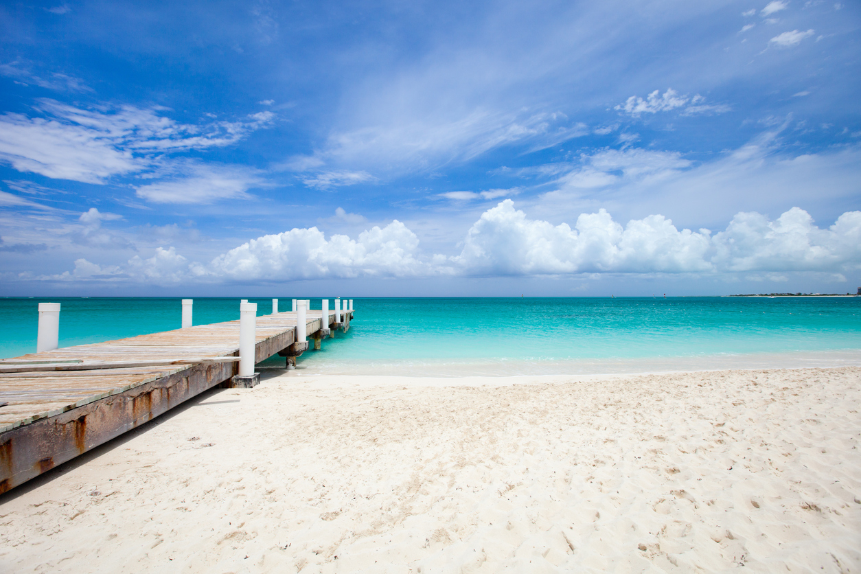 Beautiful beach at Caribbean Providenciales island in Turks and Caicos