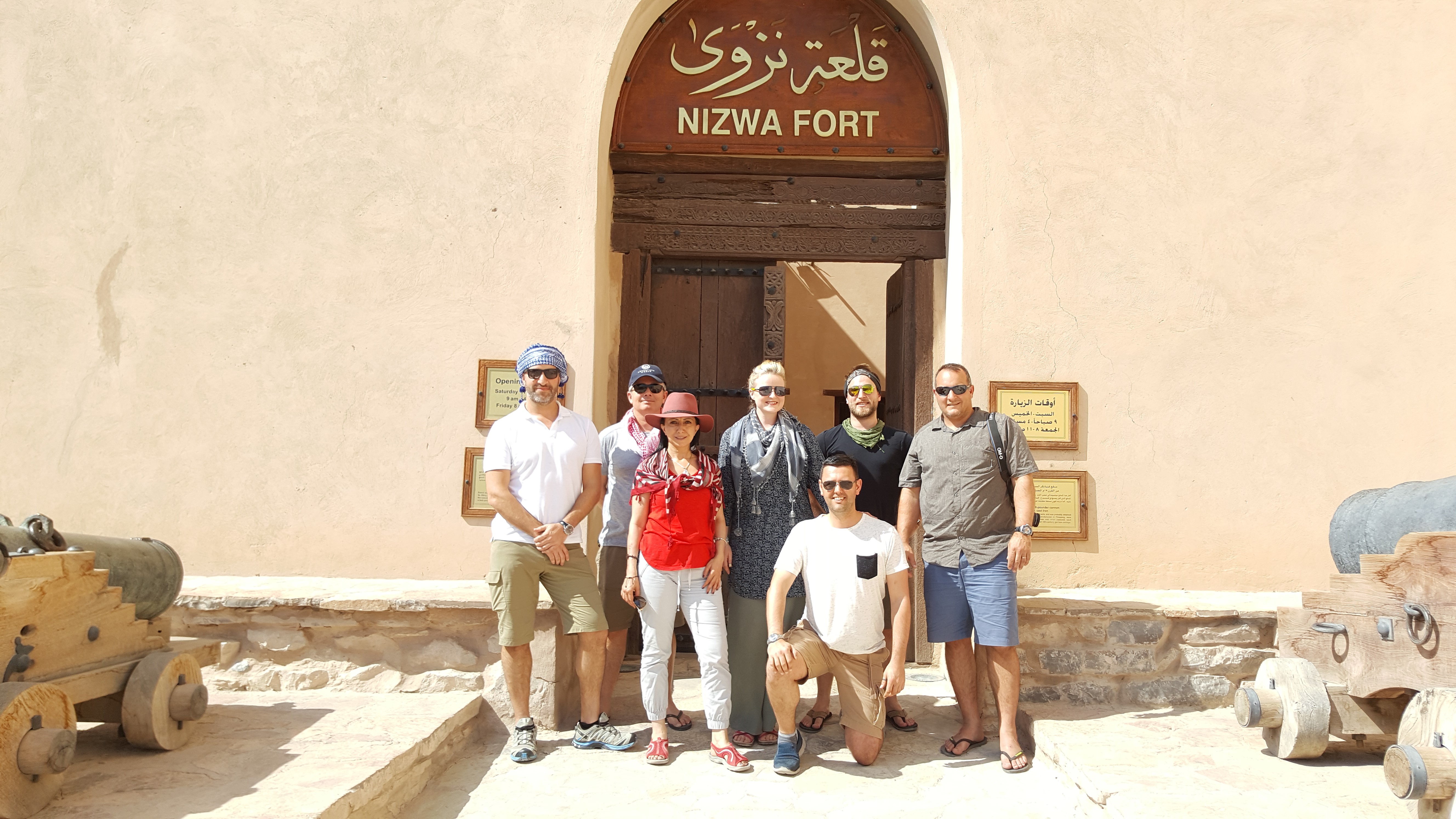Pictured [L-R] Elliott Miller, Jerry Pilgrim, Mona Tannous [Oman Tourism], Andrea Morgan, Andy Kirkman, Tom Wardell, Travis Graham
