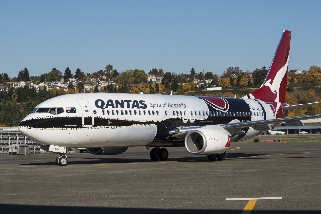 Qantas YS067 4669 Special Paint Livery Takeoff and Taxi