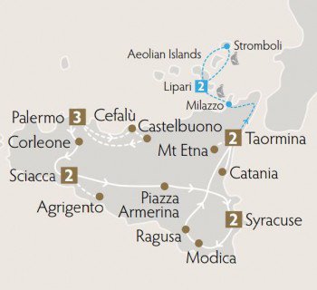 Sicily Bella Tour Map