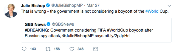 Julie Bishop tweet