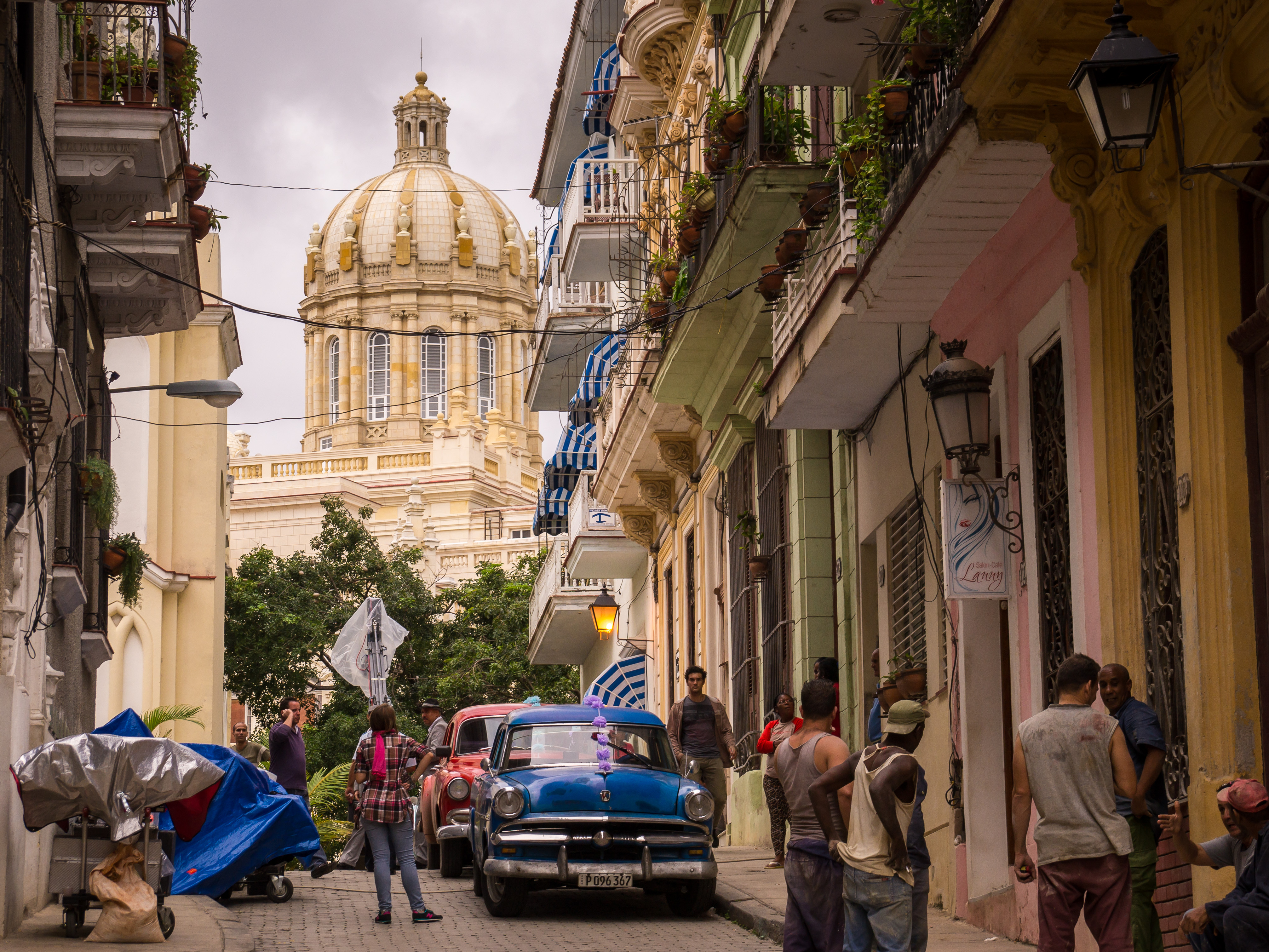 Street with view on capitol in Havana, Cuba