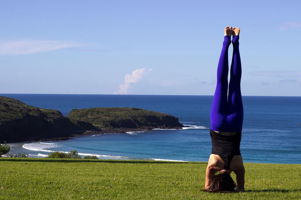 Tanya Smith from TOA Yoga Pilates enjoying Reflections Killalea Reserve from a different perspective
