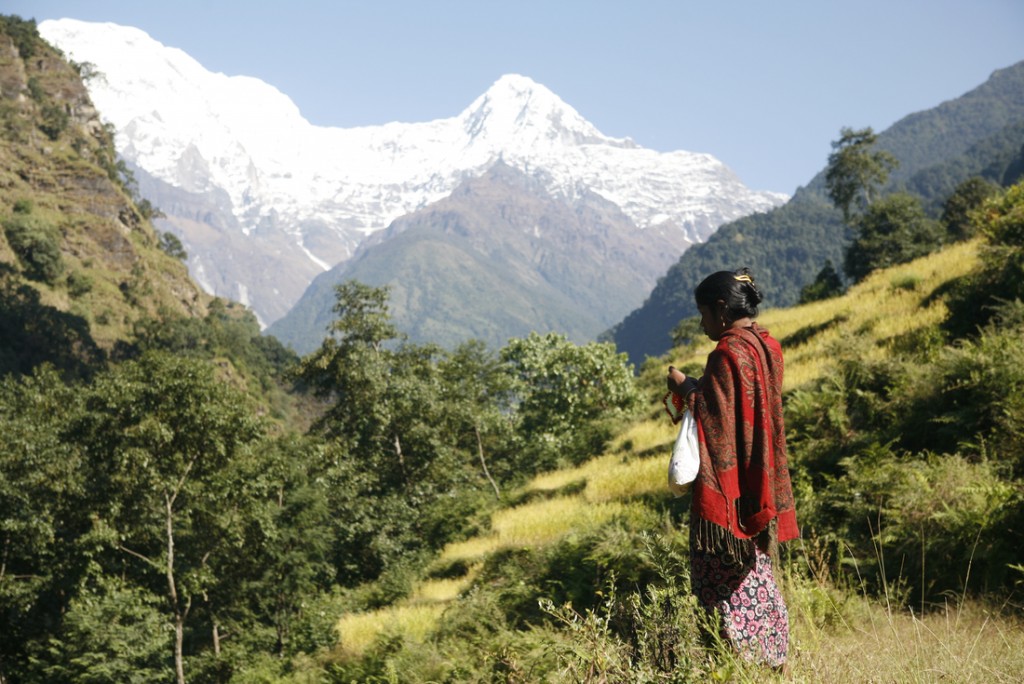 Peregrine Adventures-nepal_kathmandu_mountains-woman-view