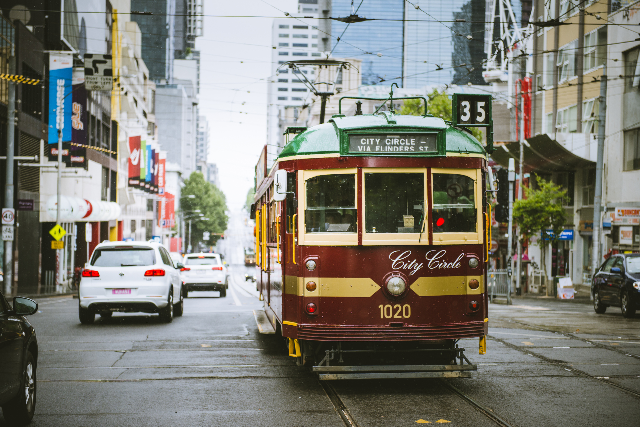 Vintage tram in Melbourne.