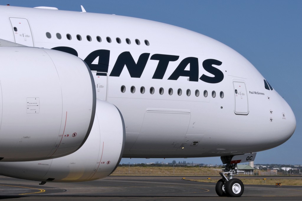 Qantas Airbus A380 Superjumbo in Sydney Australia