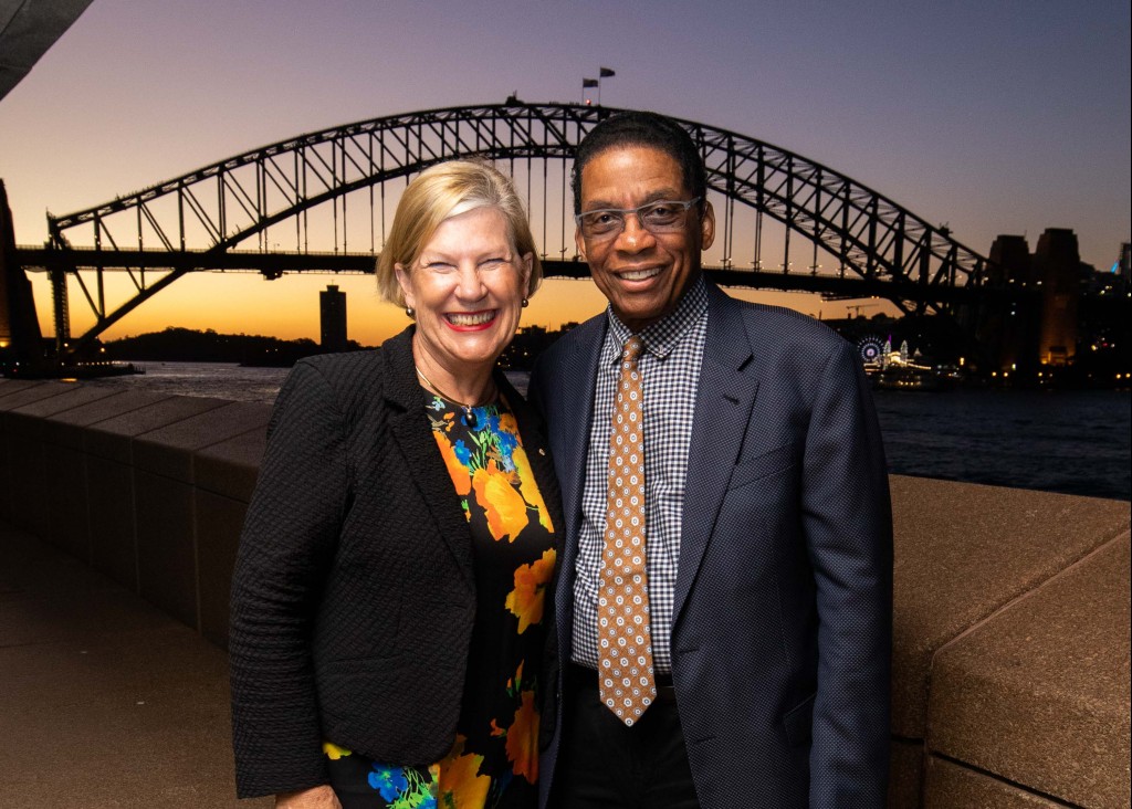 Ann Sherry and Herbie Hancock in Sydney - Photo by James D Morgan
