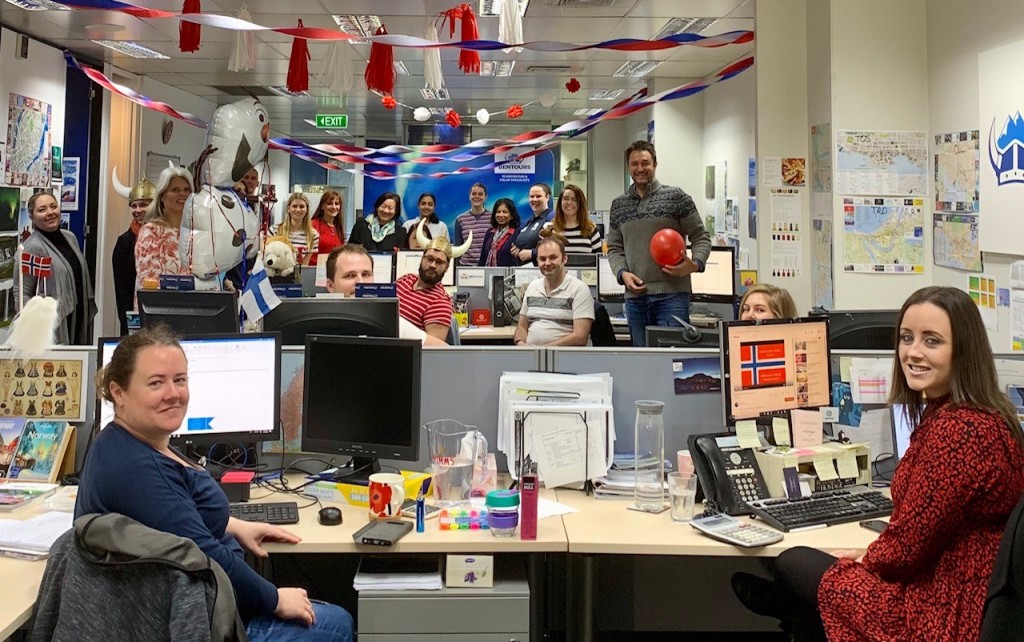 Bentours joined in the celebrations on 17 May with a friendly competition of desk decorations in their Melbourne office. (Pictured: Bentours reservations, operations and marketing departments.)