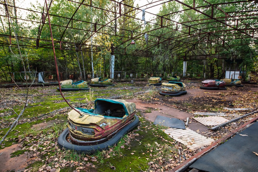 Amusement park in Pripyat, at the exclusion Zone of Chernobyl.