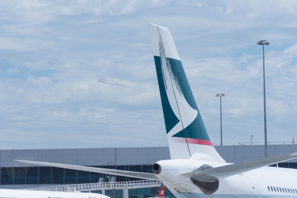Cathay Pacific jet at Melbourne Airport