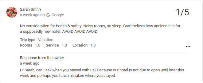 One negative review from a "guest" at The Marlin Hotel, Dublin drew the concern of a team-member at the hotel. 