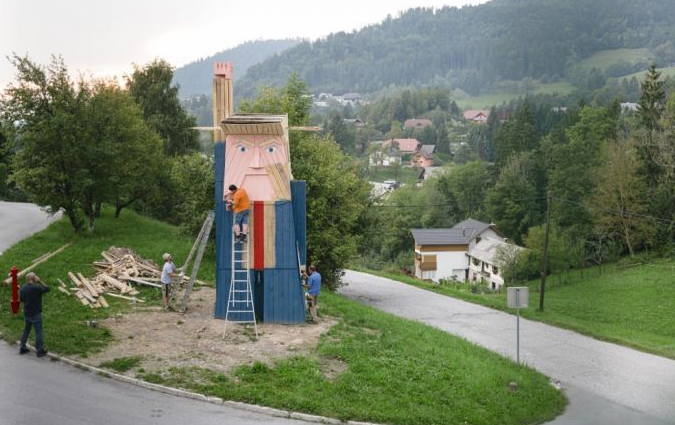 Donald Trump effigy Slovenia